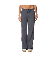 Edikted Women's Averie Contrast Striped Sweatpants