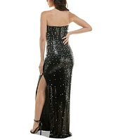 B Darlin Juniors' Faux-Pearl-Embellished Strapless Gown