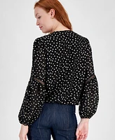 Tommy Hilfiger Women's Long-Sleeve Dot-Bubble Blouse