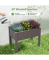 Costway Raised Garden Bed with Water Level Indicator Drainage Hole for Vegetables Outdoor