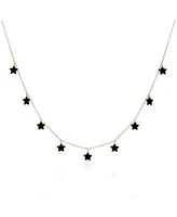 The Lovery Onyx Star Dangle Necklace 14K Gold