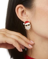 Ajoa By Nadri Gold-Tone Cool Santa Stud Earrings