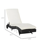 Streamdale Furniture Wicker Chaise Lounge with Adjustable Backrest