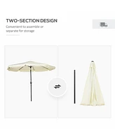9' Ruffled Patio Umbrella with Tilt and Crank