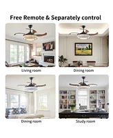 Streamdale Furniture Contemporary Led Retractable Ceiling Fan with Remote Control