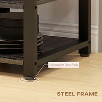 Simplie Fun Industrial Baker's Rack with Power & Led Lights for Kitchen Storage