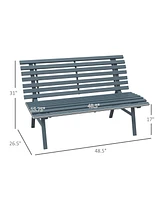 Streamdale Furniture 48" Blue Aluminum Outdoor Patio Bench