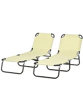 Streamdale Furniture Folding Chaise Lounge Pool Chairs with Reclining Backs