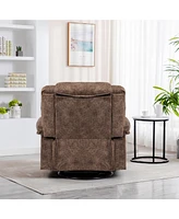 Swivel and Rocking Recliner Chair with Massage and Heating Bonded Leather Sofa