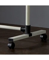 Short, Rolling Clothing Racks with Storage Shelves