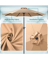 9ft Outdoor Patio Umbrella with Tilt and Crank, Uv and Waterproof (Khaki)