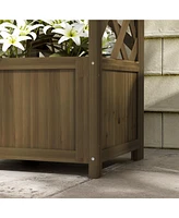 Streamdale Furniture Raised Garden Bed with Trellis & Planter Box