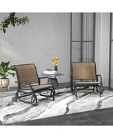 Metal Mesh Patio Glider Set (2 Chairs)