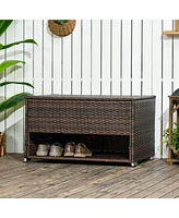 Outdoor Deck Box & Shoe Storage with Liner for Cushions, Toys, Tools