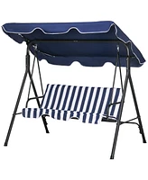 Streamdale Furniture 3-Seat Patio Swing Chair with Canopy and Cushion