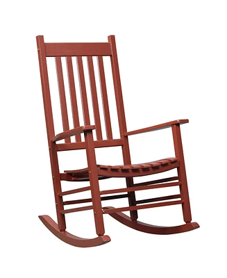 Streamdale Furniture Wooden Outdoor Rocking Chair for Garden with High Back (Supports 352 lbs.)