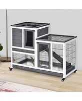 Streamdale Furniture Wooden Rabbit Hutch with Enclosed Run