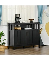 Simplie Fun Black Sideboard Buffet Cabinet for Entryway, Kitchen, or Coffee Station