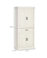 Streamdale Furniture 71" Freestanding Pantry Cabinet with Wide Drawer