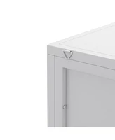 Streamdale Furniture White Floor Corner Cabinet with Tempered Glass Doors (22.25")