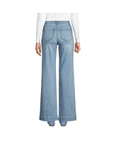 Lands' End Women's Recover High Rise Wide Leg Blue Jeans