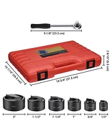 Yescom 6 Ton Manual Knockout Hole Punch Driver Kit 1/2 to 2 Inch 6 Dies Hole Cutter Set