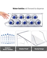 Sorbus Set of 2 Water Bottle Organizer Bins with Lids - Can and Bottle Holder Drink Dispenser - for Fridge, Pantry, Kitchen Organization and Storage