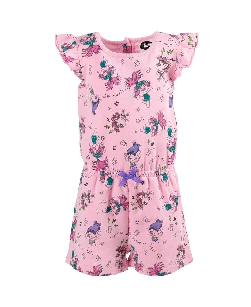 Dreamworks Girls Trolls Poppy French Terry Sleeveless Romper to