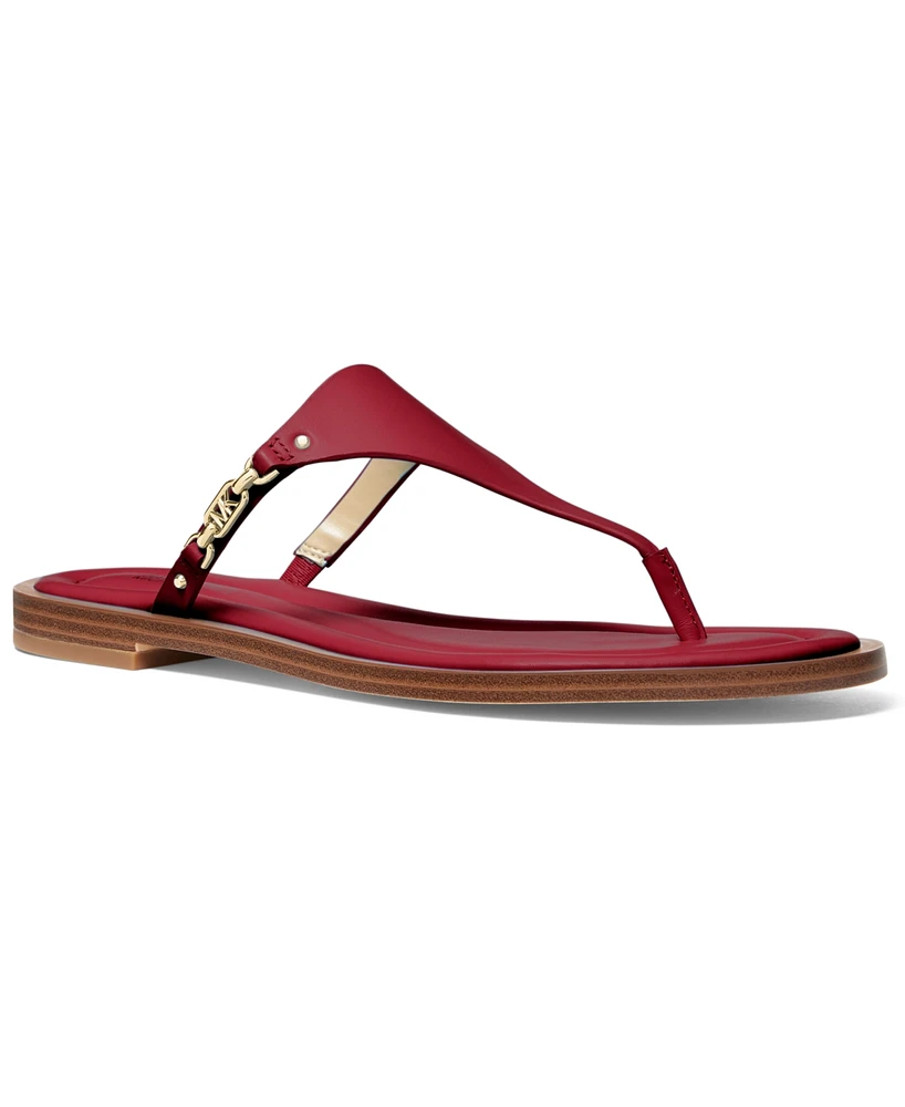 Michael Kors Women's Daniella Leather Flat Thong Sandals