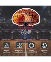 Vebreda Wall Mounted Fan Backboard with Basketball Hoop and 2 Nets