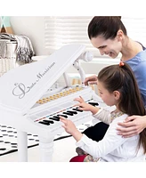 Vebreda 31 Keys Kids Piano Keyboard with Stool and Lid-White
