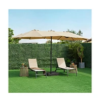 Yaheetech 15 ft Outdoor Umbrella Tan