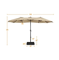Yaheetech 15 ft Outdoor Umbrella Tan