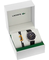 Lacoste Men's Gift Set Black Leather Strap Watch 42mm