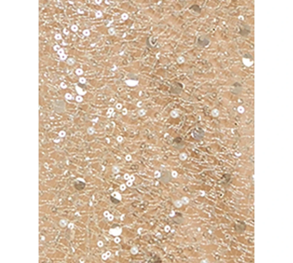 Emerald Sundae Juniors' Glitter Sequin Sleeveless Fit & Flare Dress