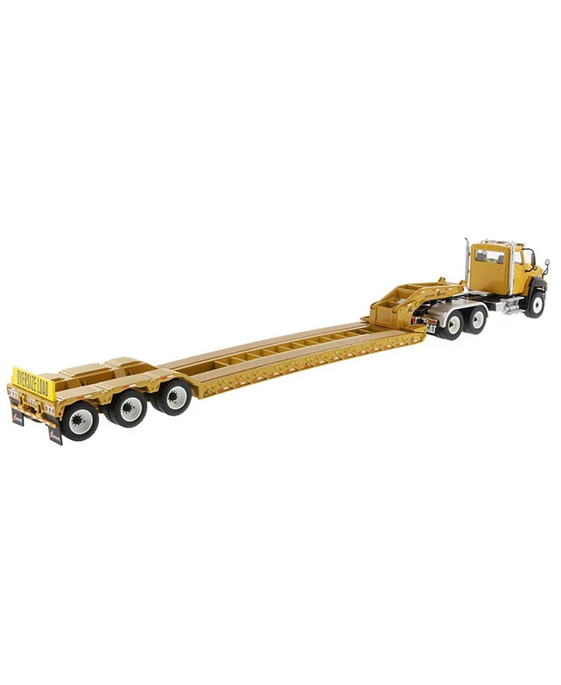 Diecast Masters 1/50 Caterpillar CT660 Highway Semi Truck with Lowboy Trailer