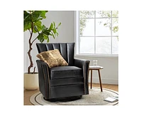 Hulala Home Felisa Modern Genuine Leather Swivel Chair