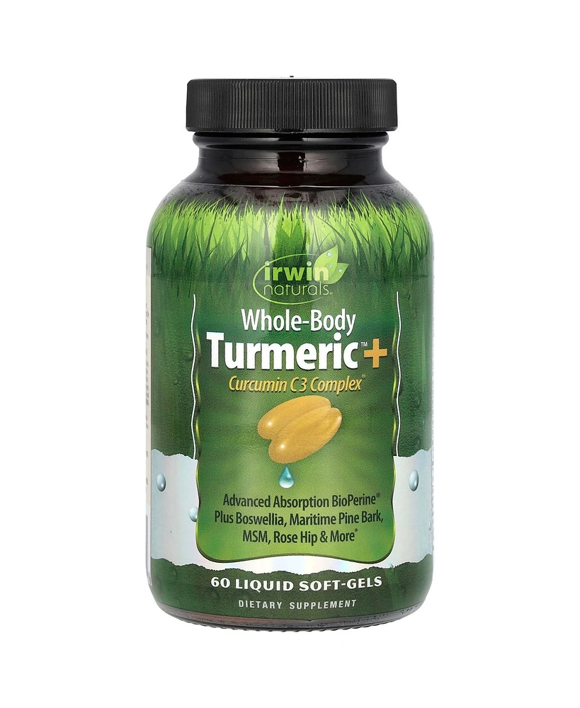 Irwin Naturals Whole-Body Turmeric + Curcumin C3 Complex - 60 Liquid Soft