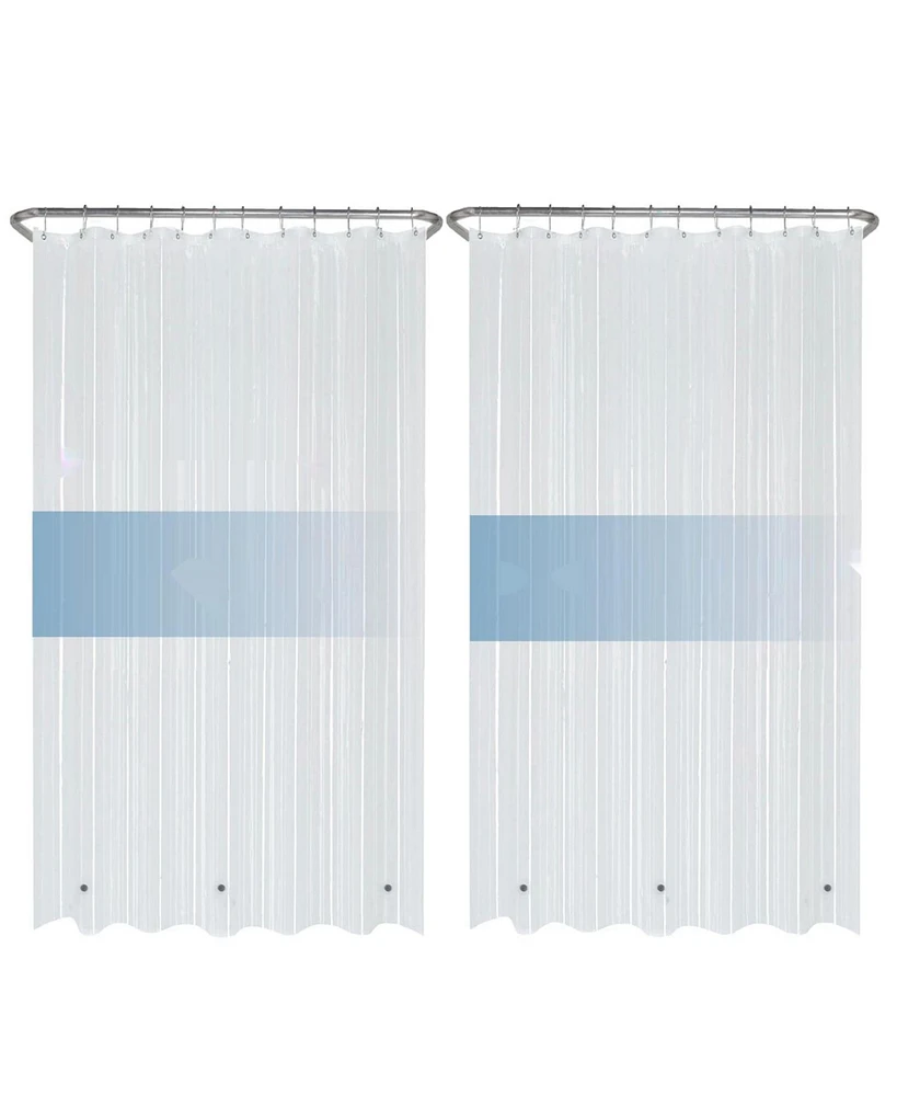 Liba 72" W x 72" H Frosted 8G Peva Shower Curtain - 2-Pack - 8g