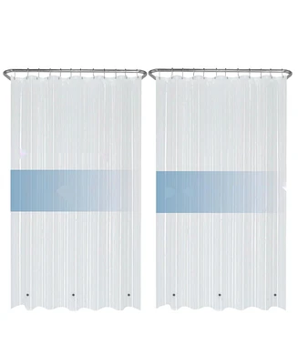 Liba 72" W x H Frosted 8G Peva Shower Curtain - 2-Pack