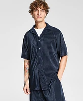 Tinsel Men's Plisse Short-Sleeve Button-Up Shirt