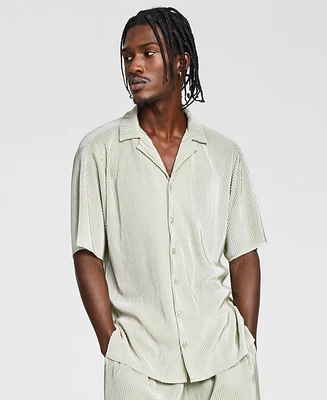 Tinsel Men's Plisse Short-Sleeve Button-Up Shirt