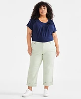 Style & Co Plus Curvy Roll-Cuff Capri Jeans, Created for Macy's