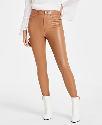 I.n.c. International Concepts Women's Faux-Leather Skinny Pants