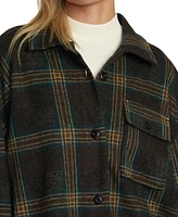 Rvca Juniors' Polar Birdie Plaid-Print Shirt Jacket