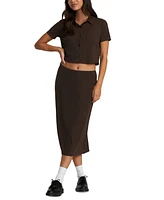 Rvca Juniors' Jenni Ribbed Midi Skirt