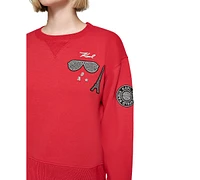 Karl Lagerfeld Paris Women's Embellished Patch Sweater