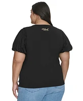 Karl Lagerfeld Paris Plus Size Eiffel Tower Embellished Top, Created for Macy's