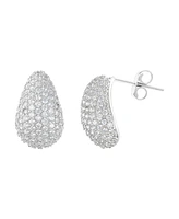 Adornia Silver Crystal Teardrop Pave Earrings