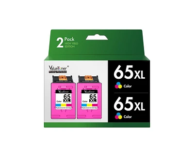 Valuetoner Remanufactured Ink Cartridges Replacement for Hp 65XL 65 Xl N9K04AN for Envy 5055 5052 5058 DeskJet 3755 2655 3720 Printer (Color, 2